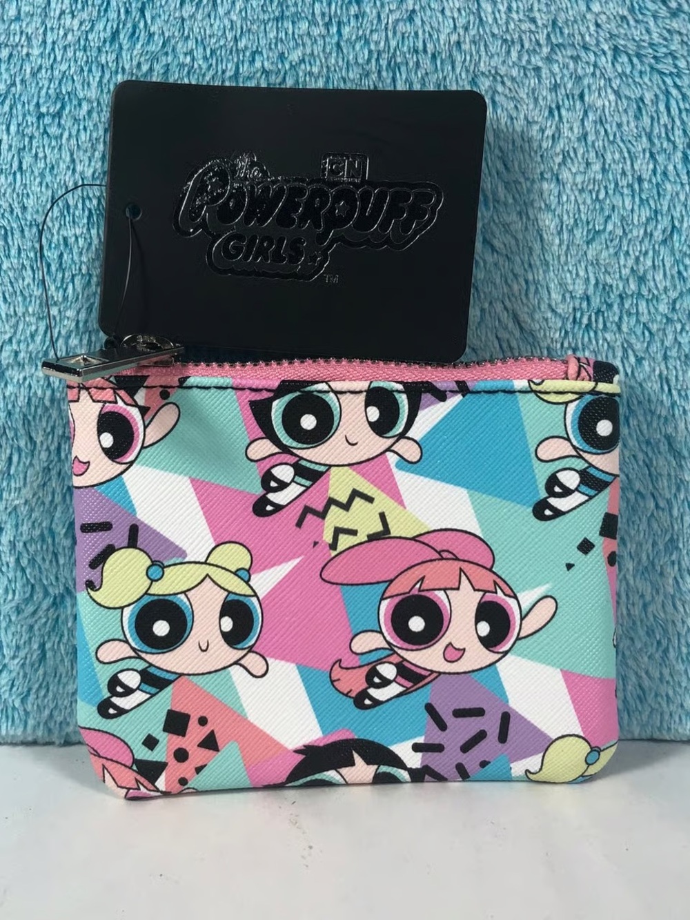 The Powerpuff Girls Pink & Colorful 90's Allover Print Coin Purse - Exclusive